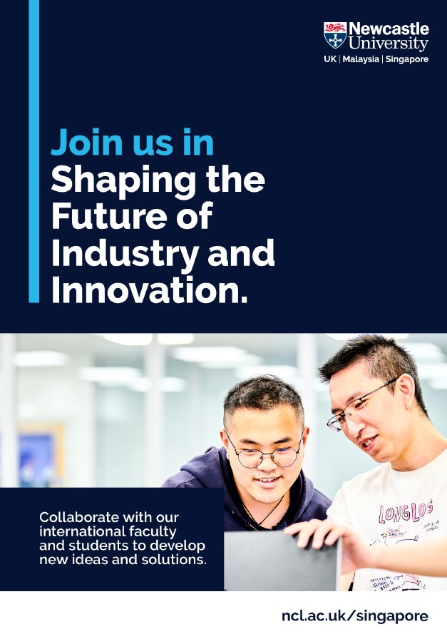 The cover of our Industry Partnership Flyer.
The text reads: Join us in shaping the future of industry and innovation. Collaborate with out international faculty and students to develop new ideas and solutions.